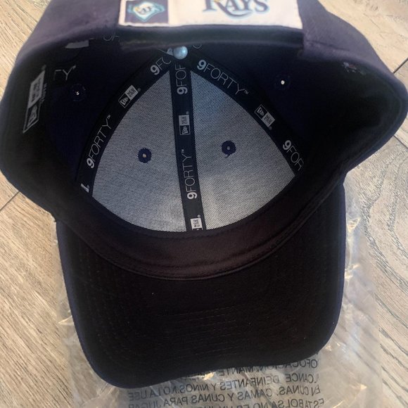 NEW 9FORTY NEW ERA TAMPA BAY RAYS ADJUSTABLE YOUTH BASEBALL HAT NAVY - Picture 4 of 5